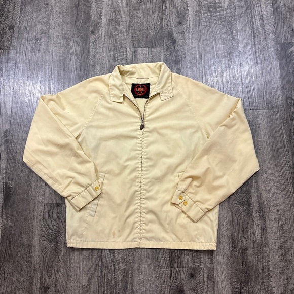 Vintage Campus Lightweight Full Zip Jacket Yellow 60s 70s Boxy XL - Picture 1 of 6